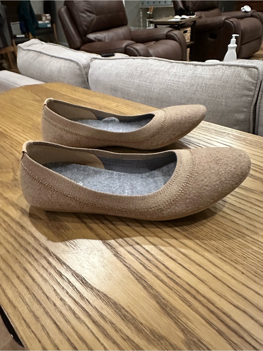 allbirds Women's Light Tan Knit Ballet Flats EUC